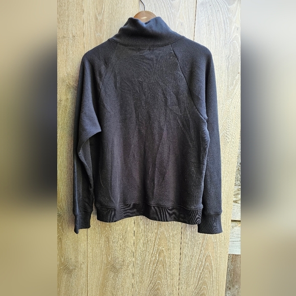 NWT J. Crew Black Button-Detail Sweater Tartan wide button-collar sweatshirt - Picture 2 of 5